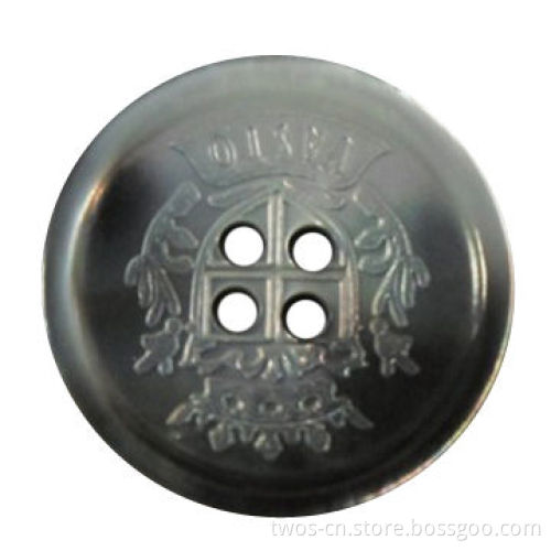 Real Shell Button, Made of Black MOP Shell, Laser Design